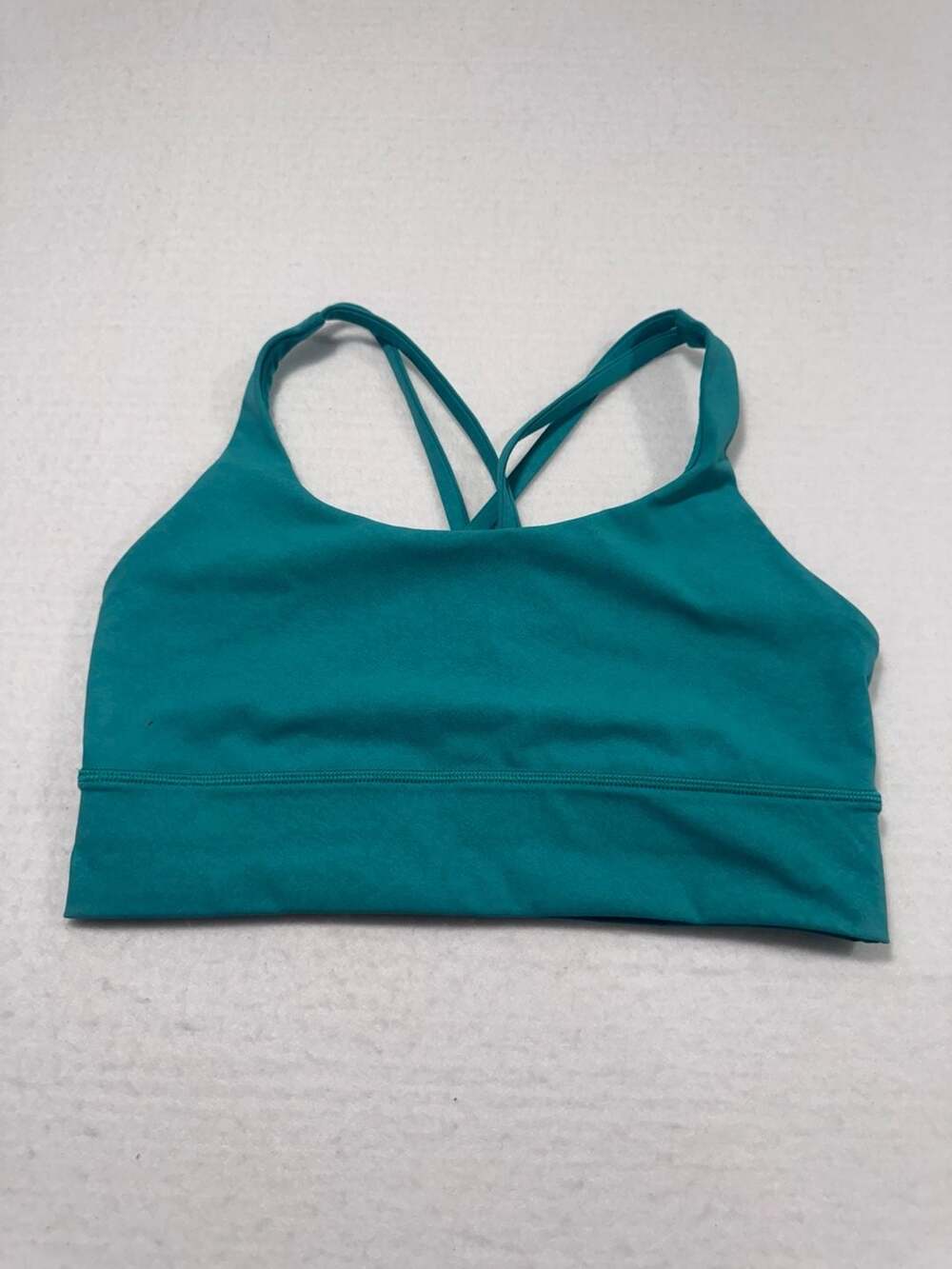 Lululemon Energy Longline Cross-Back Sports Bra Size 8 Black No Pads